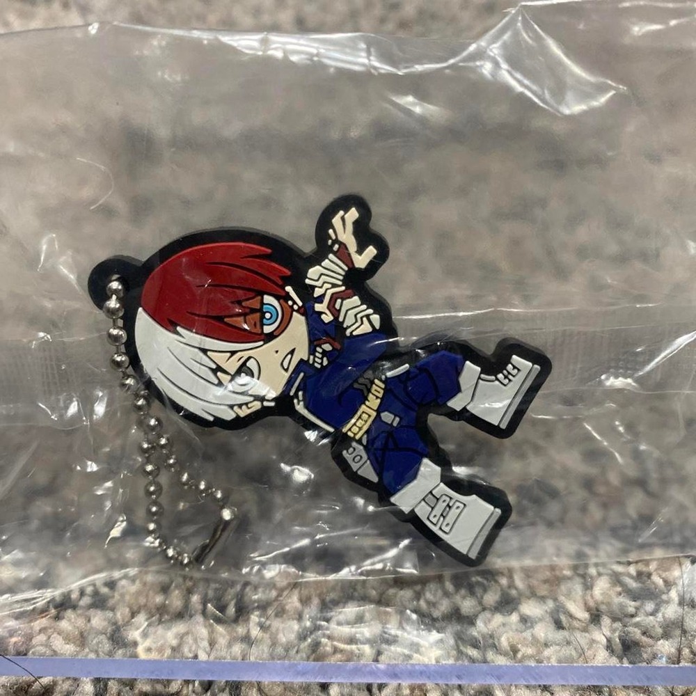 Bandai Rubber Keychain My Hero Academia Shoto Todoroki Japan Import Blue NWT